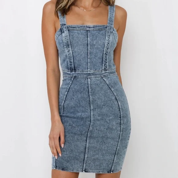 hello molly denim dress Denim Day Dresses